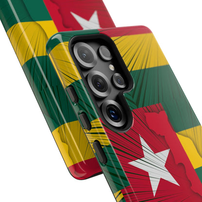 Togo Flag Tough Phone Case – Protective Stripe Design - DiwaKi