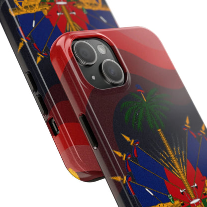 Haiti Coat of Arms Tough Phone Case — Patriotic Haitian Flag Protective Cover - DiwaKi