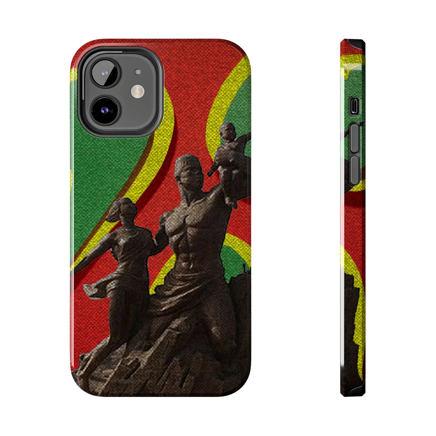 Senegal Tough Phone Case — Liberation Monument Retro Red, Green &amp; Yellow Design - DiwaKi