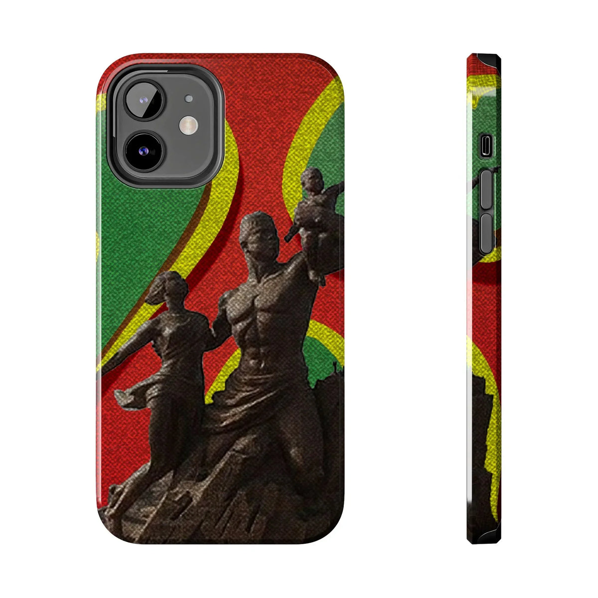 Senegal Tough Phone Case — Liberation Monument Retro Red, Green &amp; Yellow Design - DiwaKi