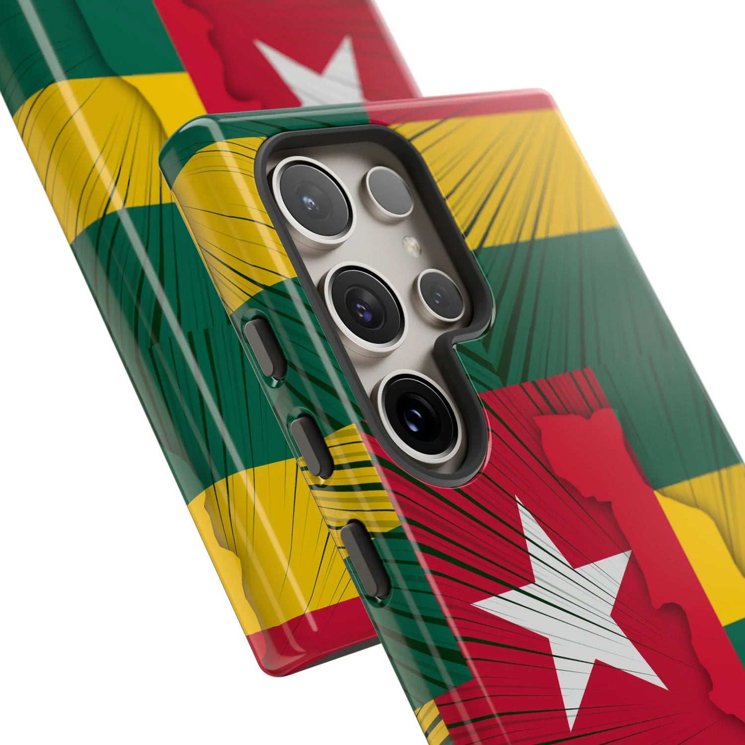 Togo Flag Tough Phone Case – Protective Stripe Design - DiwaKi