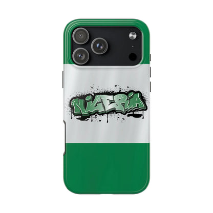 Tough Phone Case — Nigeria Flag Graffiti Design - DiwaKi
