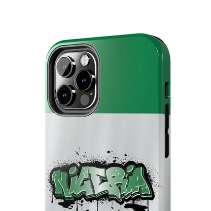 Tough Phone Case — Nigeria Flag Graffiti Design - DiwaKi