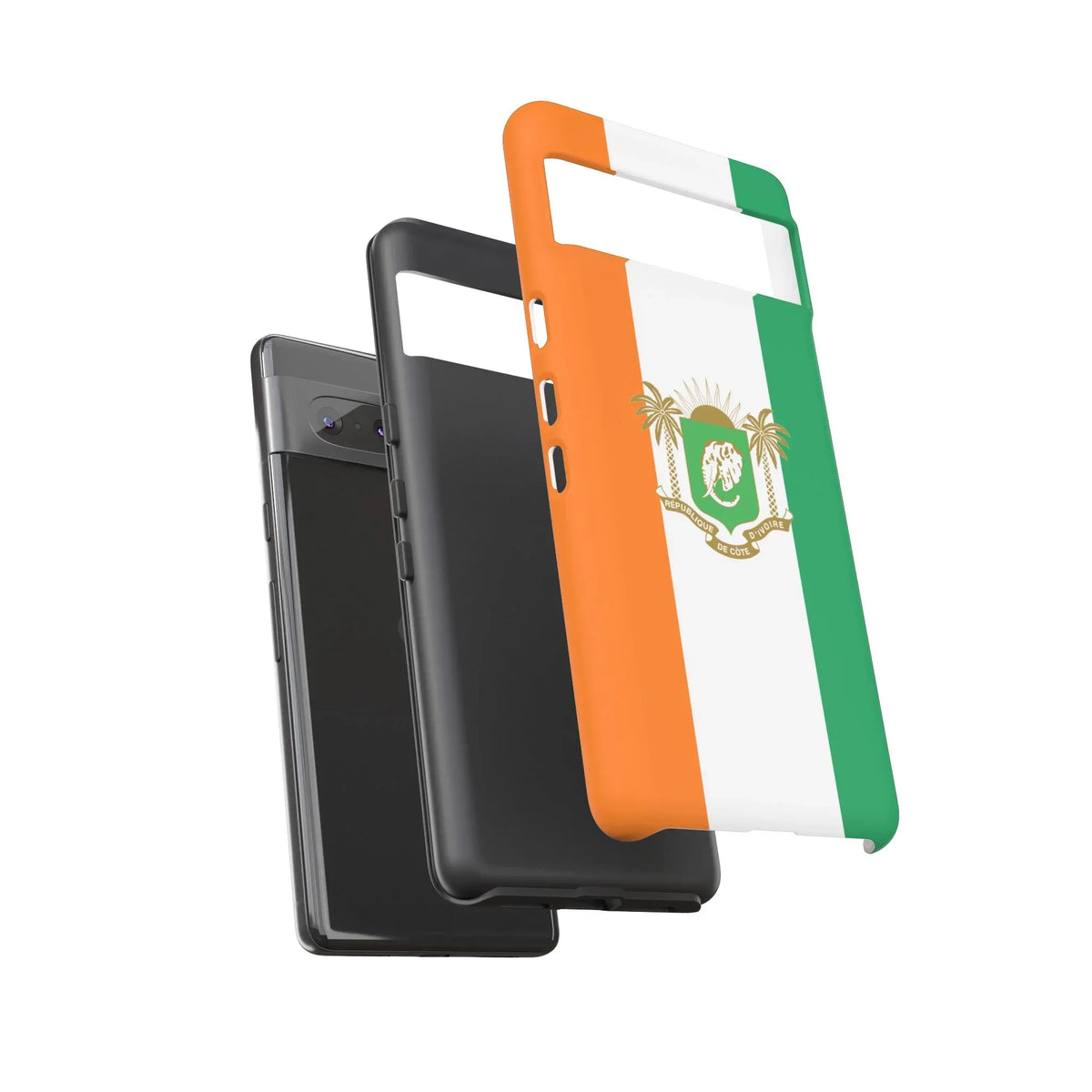 Ivory Coast Flag Tough Phone Case — Orange White Green Shield Crest - DiwaKi
