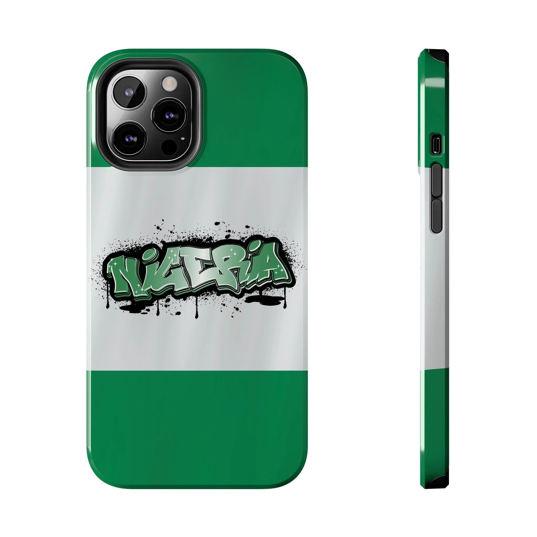 Tough Phone Case — Nigeria Flag Graffiti Design - DiwaKi