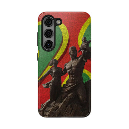 Senegal Tough Phone Case — Liberation Monument Retro Red, Green &amp; Yellow Design - DiwaKi