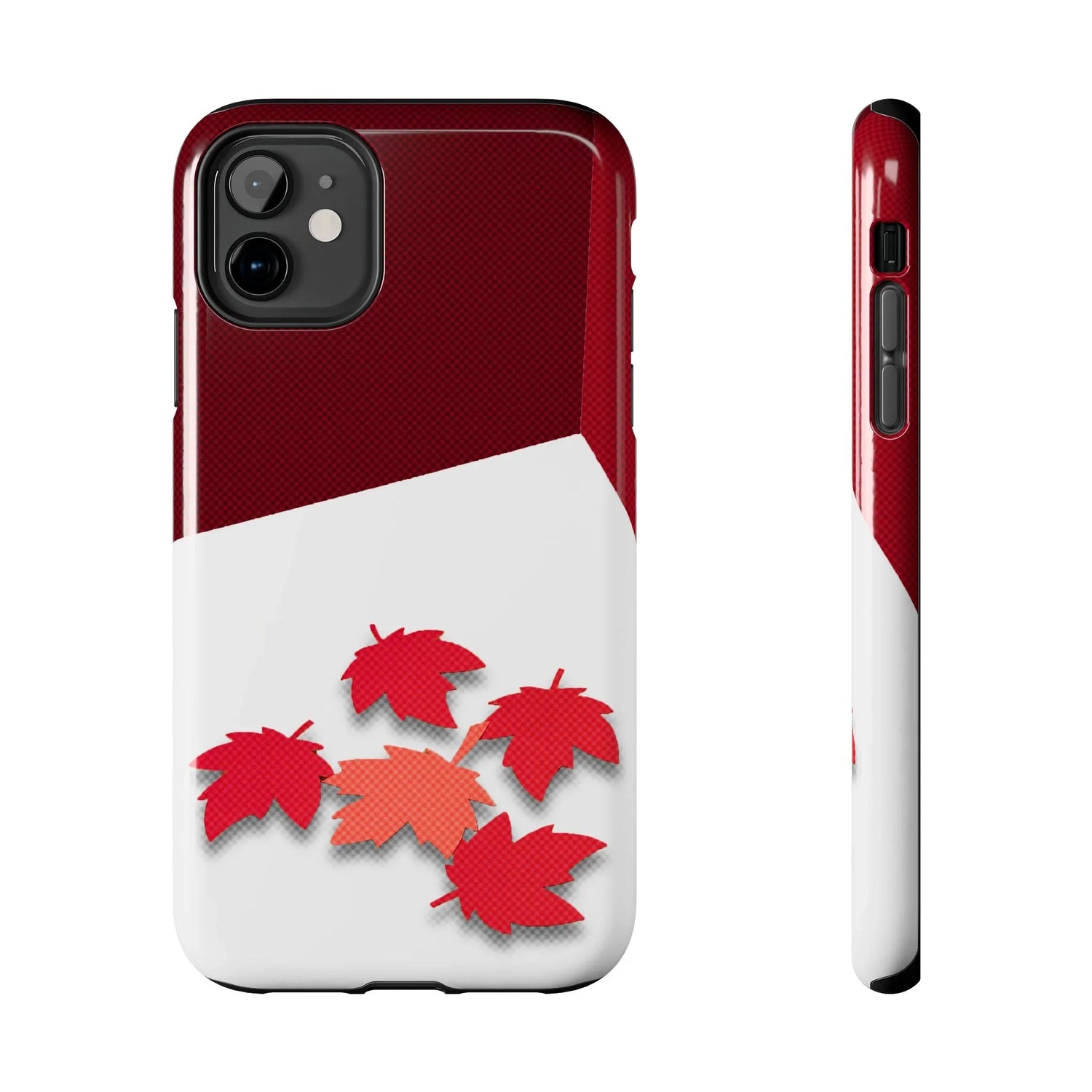 Canada Autumn Maple Tough Phone Case — Red &amp; White Protective Fall Design - DiwaKi