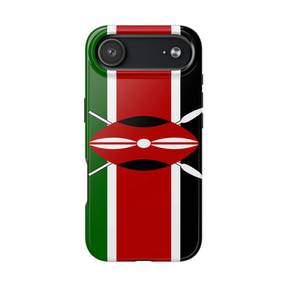 Kenya Flag Tough Phone Case — Protective Tribal Shield Design - DiwaKi