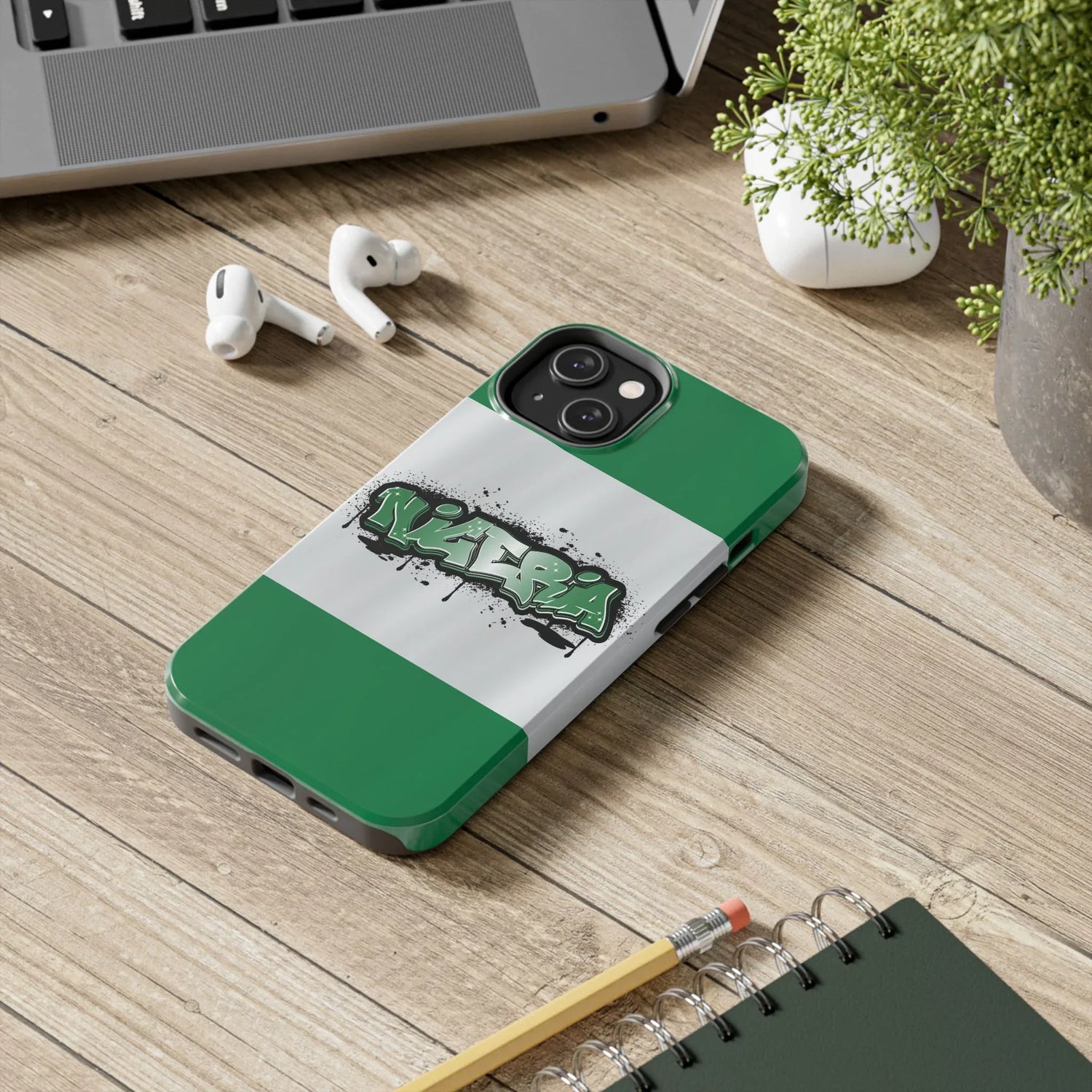 Tough Phone Case — Nigeria Flag Graffiti Design - DiwaKi