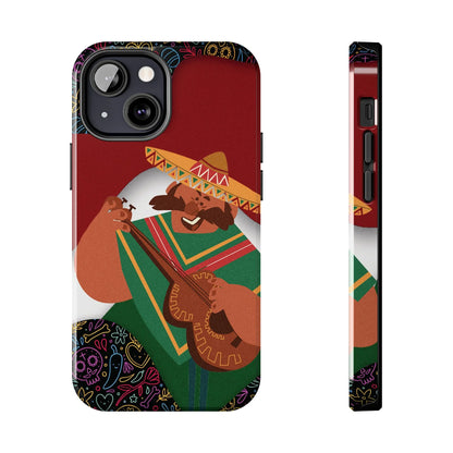 Mexico Mariachi Guitarist Tough Phone Case — Colorful Mexican Folk Art iPhone Cover - DiwaKi