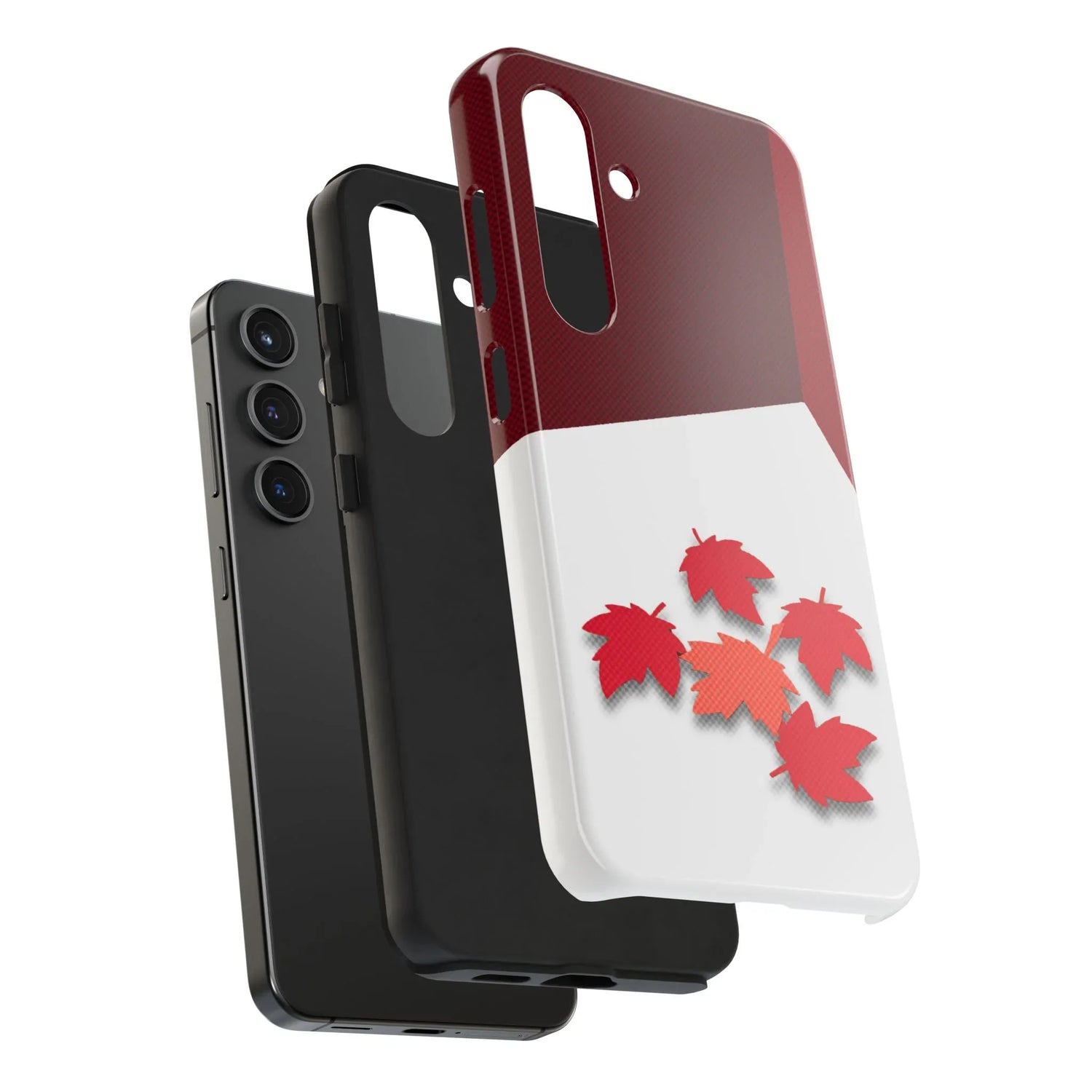Canada Autumn Maple Tough Phone Case — Red &amp; White Protective Fall Design - DiwaKi