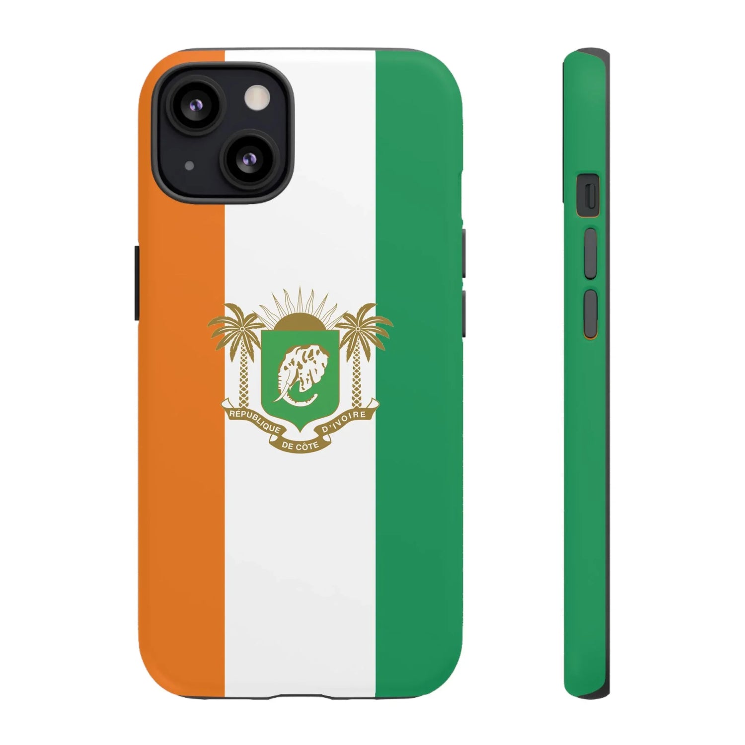 Ivory Coast Flag Tough Phone Case — Orange White Green Shield Crest - DiwaKi