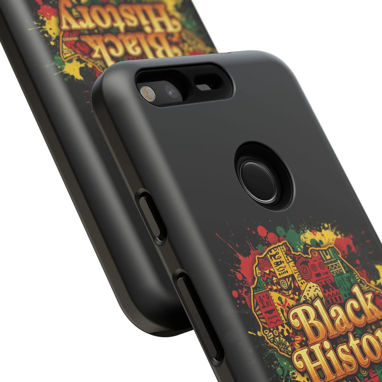 Black History Phone Case — Afrocentric Map Design, Bold Red‑Green‑Gold Splash - DiwaKi
