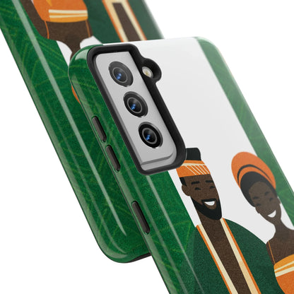 Tough Phone Case — Afrocentric Nigerian Couple Illustration, Protective Hard-Shell Phone Cover - DiwaKi