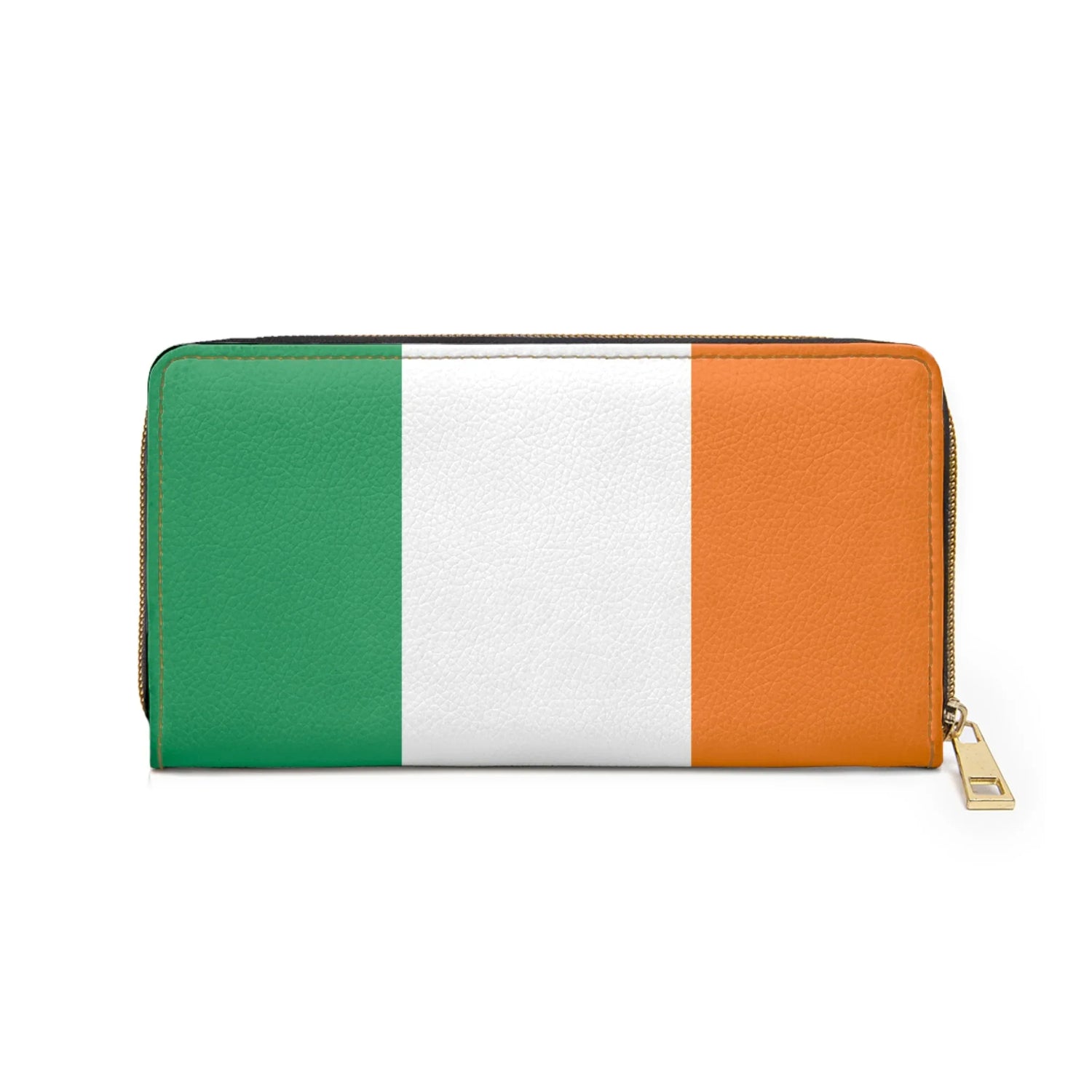 Ivory Coast Flag Zipper Wallet - Tricolor Travel Wallet with Coat of Arms - DiwaKi