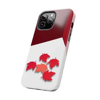Canada Autumn Maple Tough Phone Case — Red &amp; White Protective Fall Design - DiwaKi