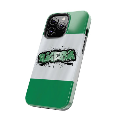 Tough Phone Case — Nigeria Flag Graffiti Design - DiwaKi