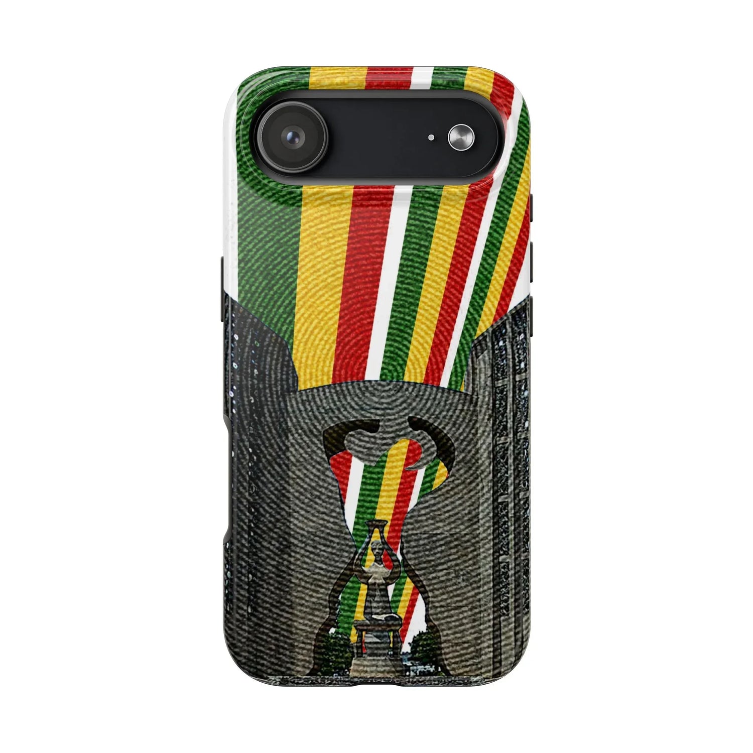 Togo Tough Phone Case — Durable Denim Look with Red Yellow Green Design - DiwaKi