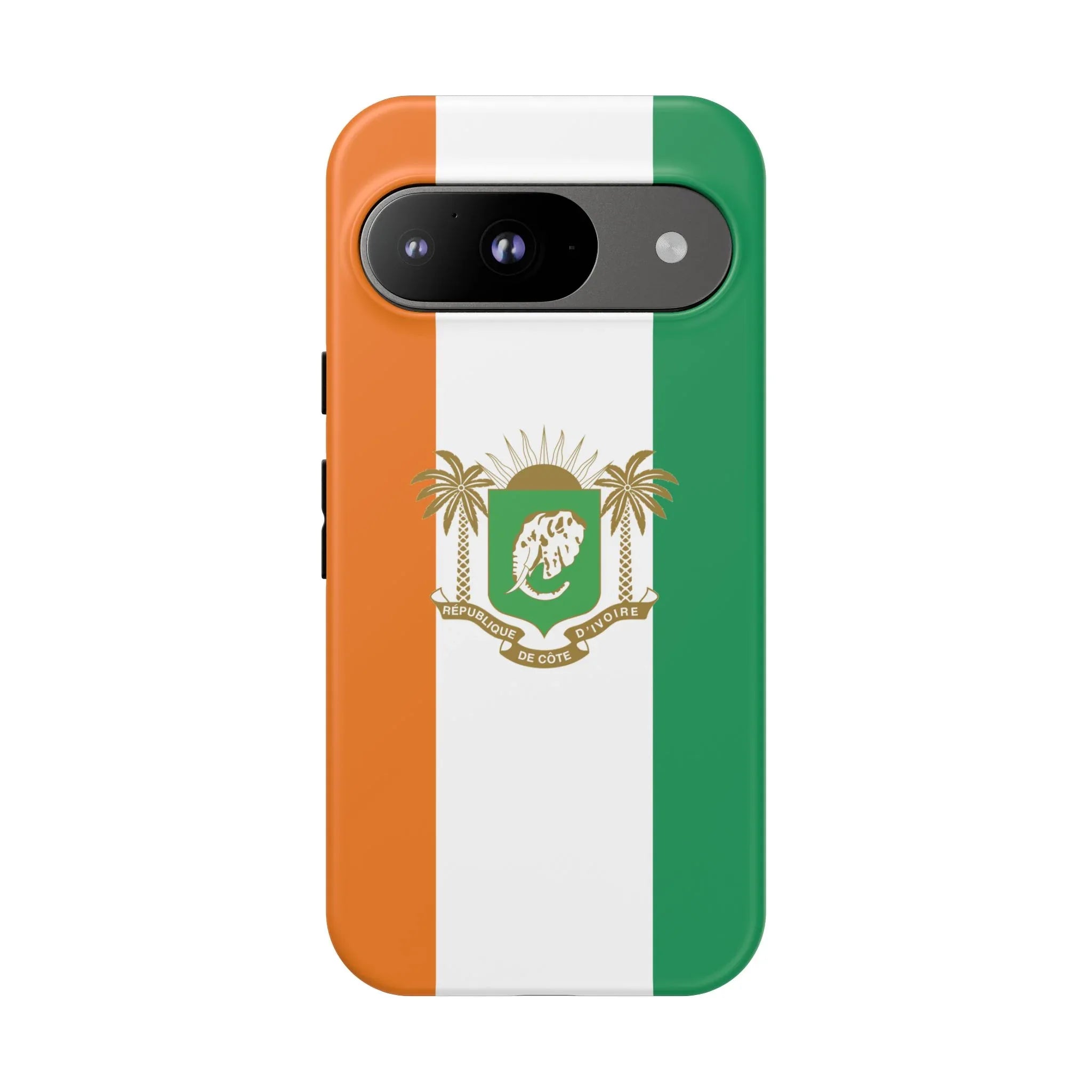 Ivory Coast Flag Tough Phone Case — Orange White Green Shield Crest - DiwaKi