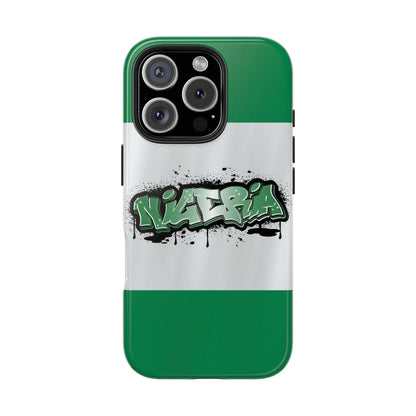 Tough Phone Case — Nigeria Flag Graffiti Design - DiwaKi