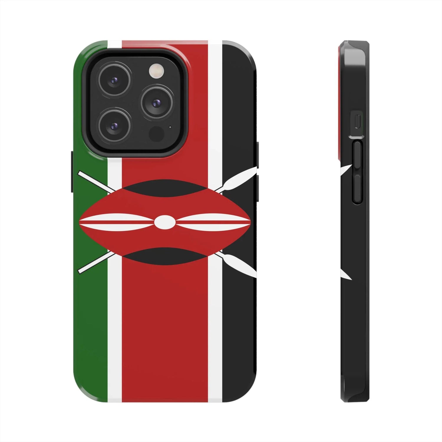 Kenya Flag Tough Phone Case — Protective Tribal Shield Design - DiwaKi