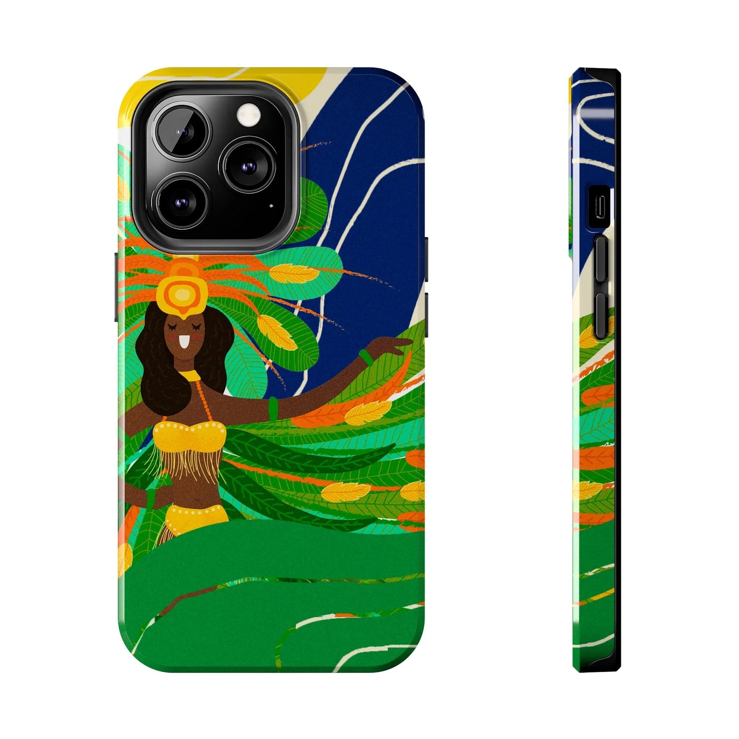Brazil carnival Tough Phone Case — Statue of Liberty &amp; American Flag Design - DiwaKi