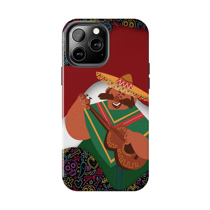 Mexico Mariachi Guitarist Tough Phone Case — Colorful Mexican Folk Art iPhone Cover - DiwaKi