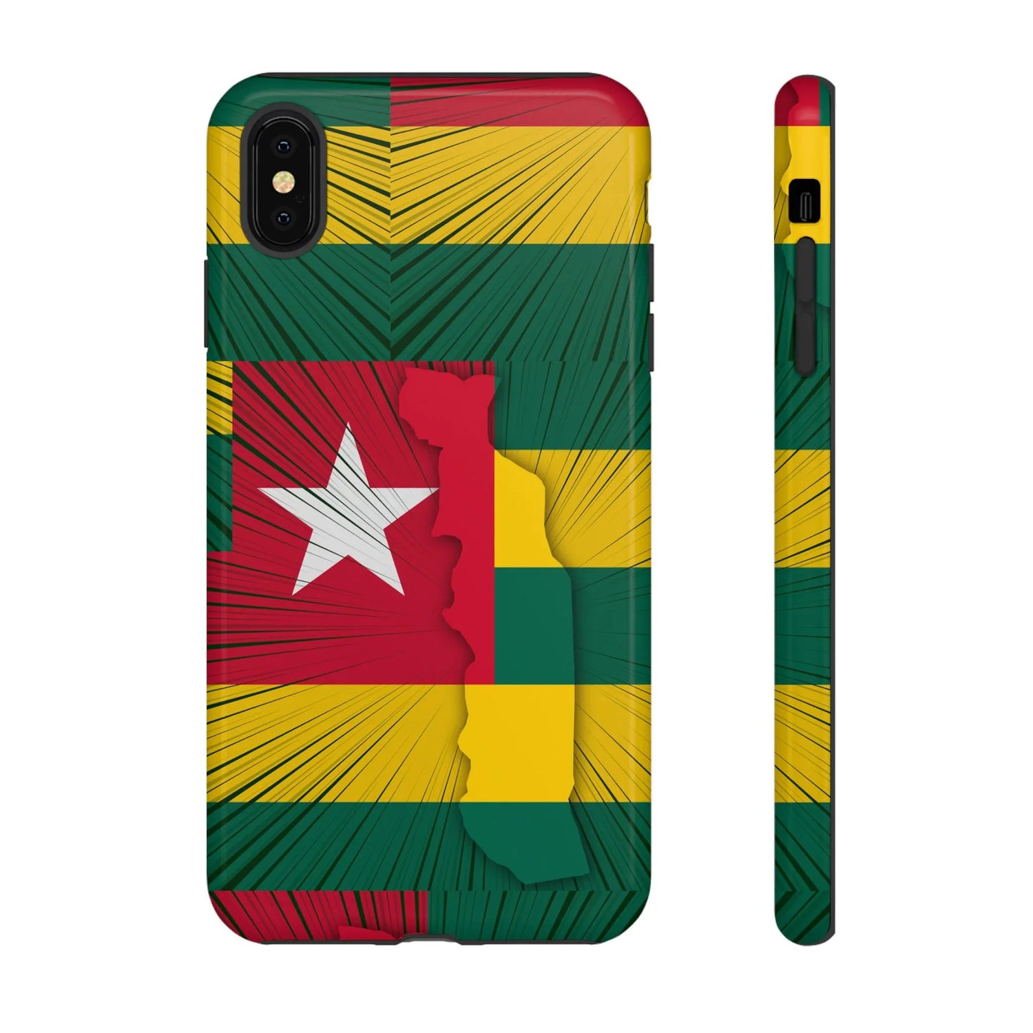 Togo Flag Tough Phone Case – Protective Stripe Design - DiwaKi