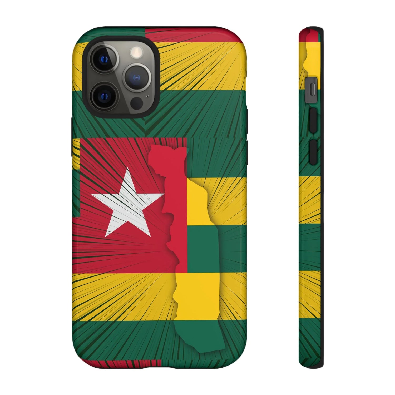 Togo Flag Tough Phone Case – Protective Stripe Design - DiwaKi