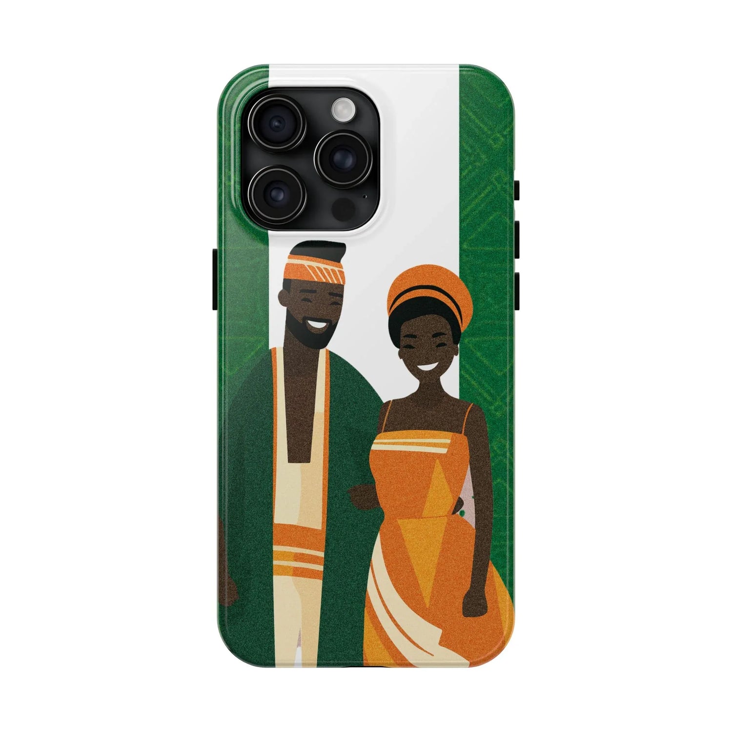 Tough Phone Case — Afrocentric Nigerian Couple Illustration, Protective Hard-Shell Phone Cover - DiwaKi