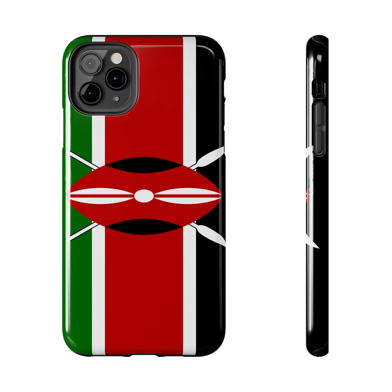 Kenya Flag Tough Phone Case — Protective Tribal Shield Design - DiwaKi