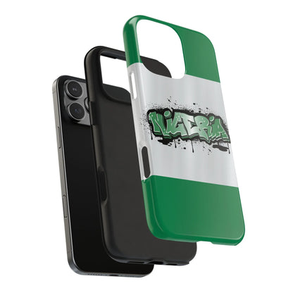 Tough Phone Case — Nigeria Flag Graffiti Design - DiwaKi