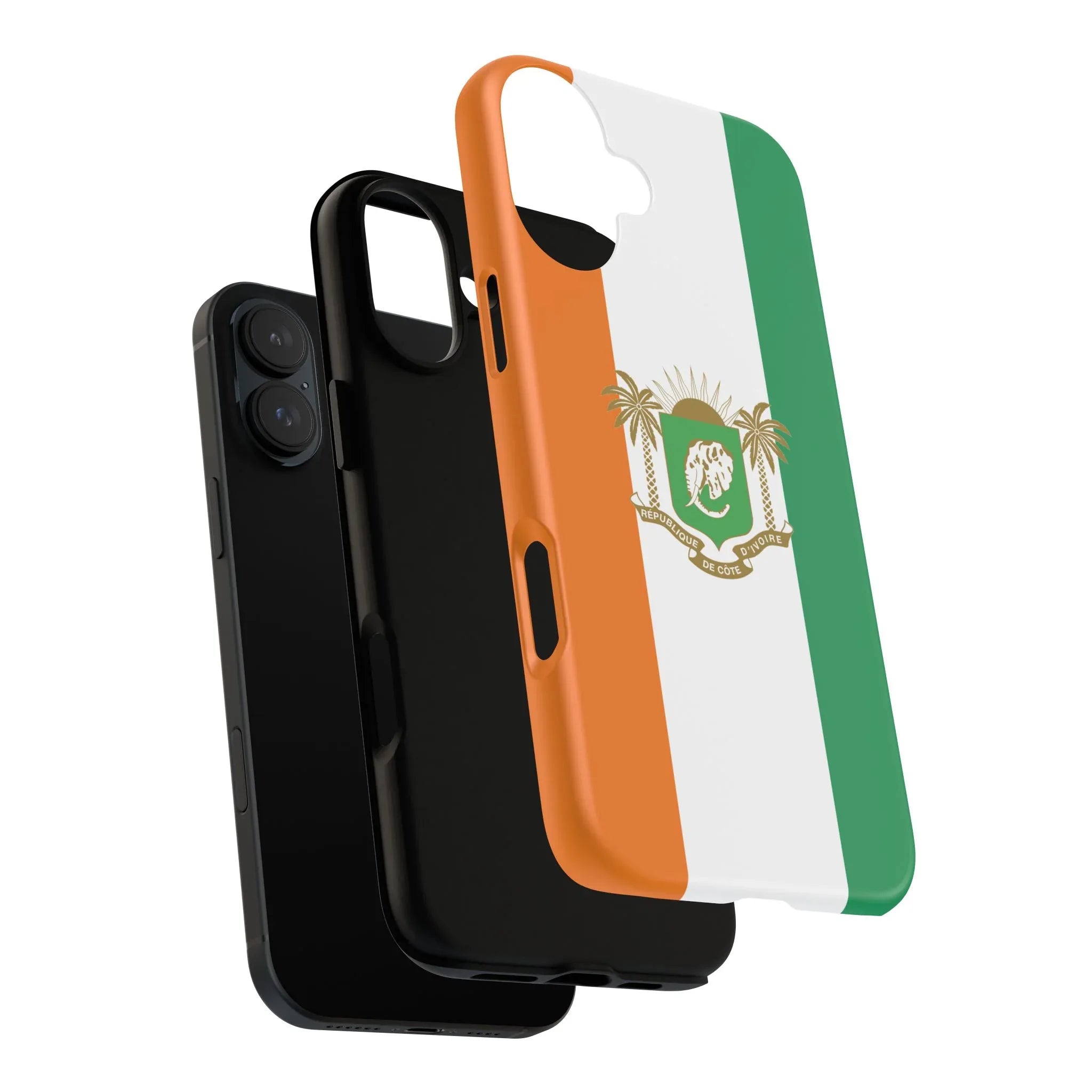 Ivory Coast Flag Tough Phone Case — Orange White Green Shield Crest - DiwaKi