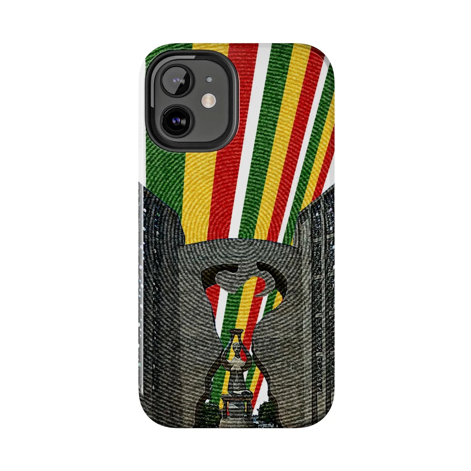 Togo Tough Phone Case — Durable Denim Look with Red Yellow Green Design - DiwaKi
