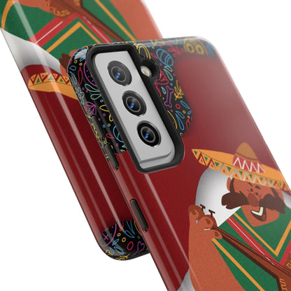 Mexico Mariachi Guitarist Tough Phone Case — Colorful Mexican Folk Art iPhone Cover - DiwaKi
