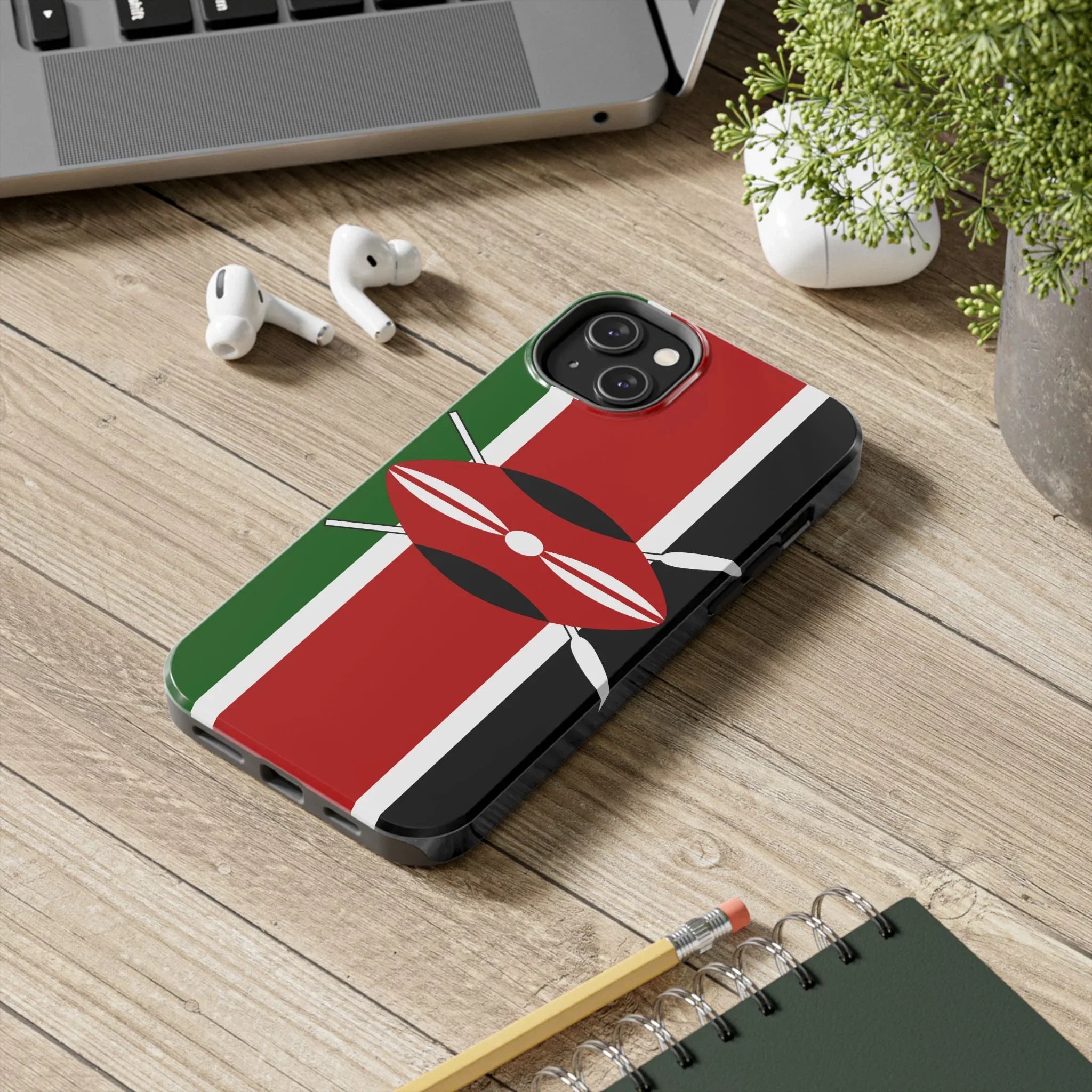 Kenya Flag Tough Phone Case — Protective Tribal Shield Design - DiwaKi