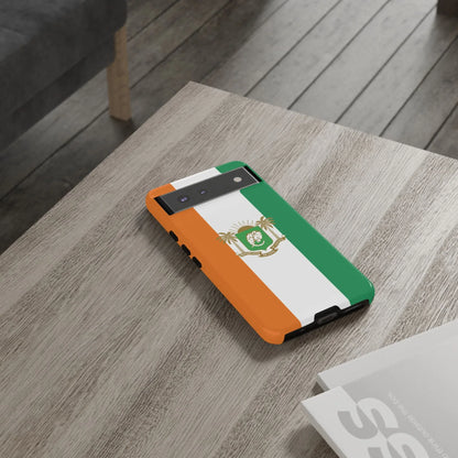 Ivory Coast Flag Tough Phone Case — Orange White Green Shield Crest - DiwaKi