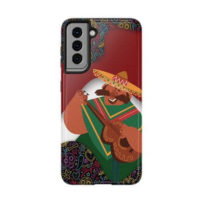 Mexico Mariachi Guitarist Tough Phone Case — Colorful Mexican Folk Art iPhone Cover - DiwaKi
