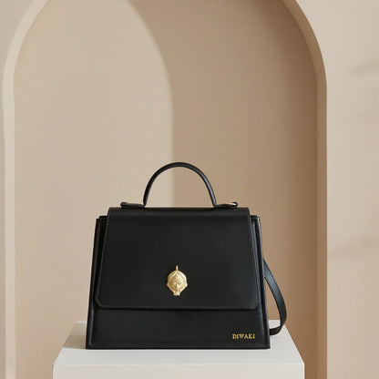 African leather Akan mask handbag - DiwaKi