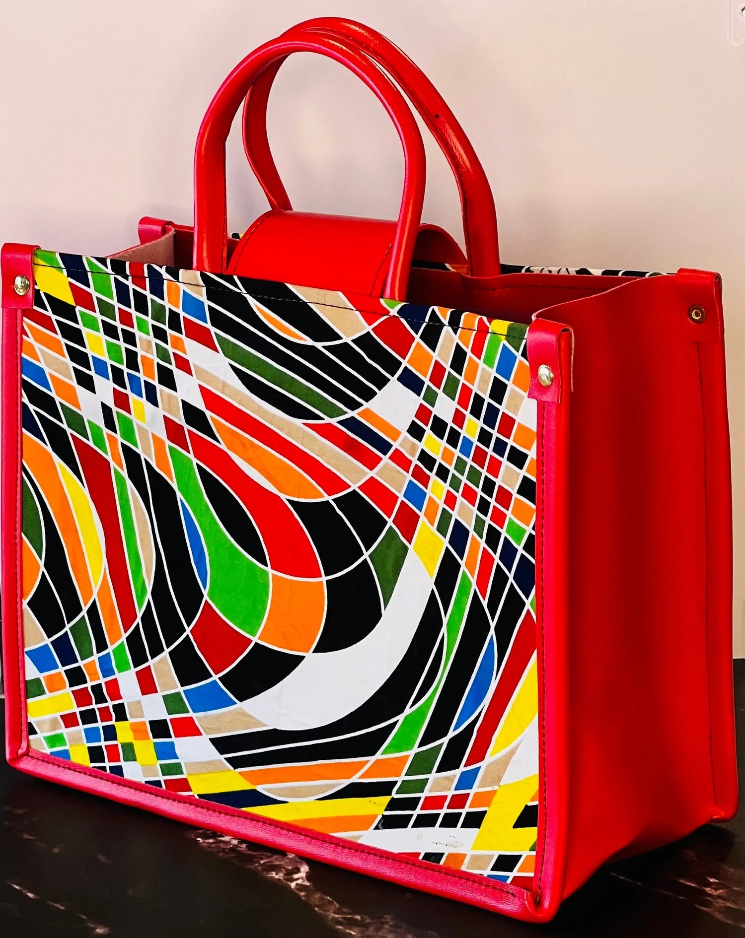 Diwaki colorful mud cloth African tote bag - DiwaKi