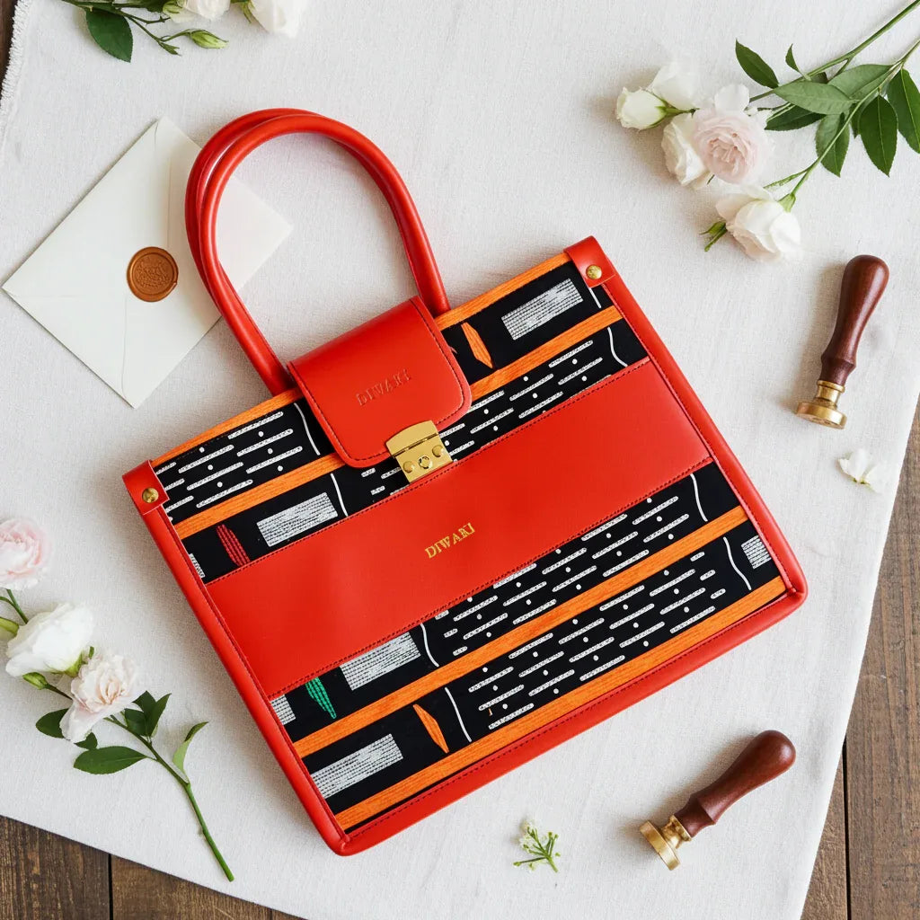 DiwaKi Kente Rouge Signature Tote - DiwaKi