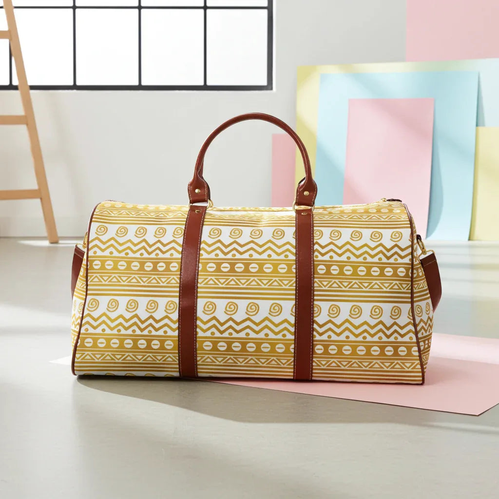 African Gold Mudcloth Duffle Bag - DiwaKi