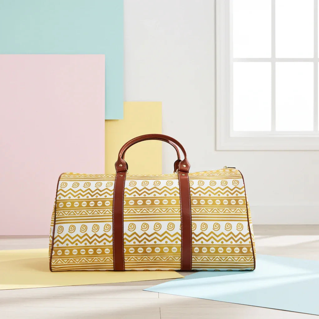 African Gold Mudcloth Duffle Bag - DiwaKi