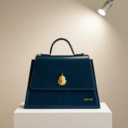 African leather Akan mask handbag - DiwaKi