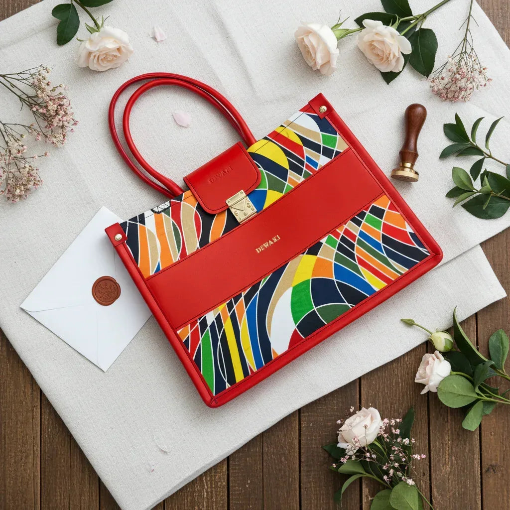 Diwaki colorful mud cloth African tote bag - DiwaKi
