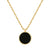 Natural Stone Disk Pendant Necklace For Women's Stainless Steel