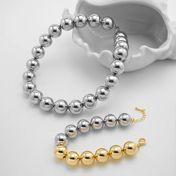 ENFASHION Collares Para Mujer Large Glossy Beads Necklace For Women's 18K Gold Plated Fashion Hight Street Jewelry P253533