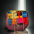African wax pattern burgundy shoulder bag - DiwaKi