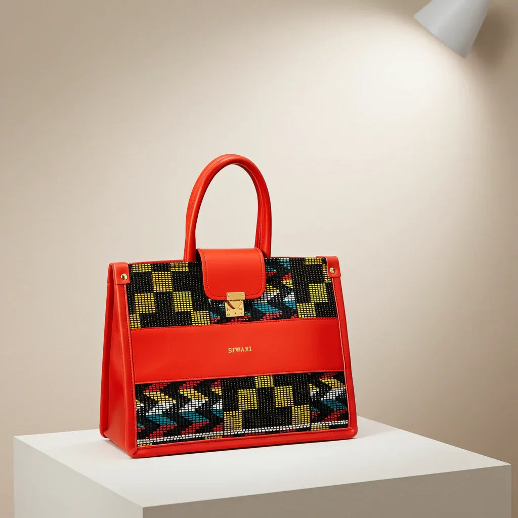 DiwaKi Pixel Kente Luxe Tote - DiwaKi