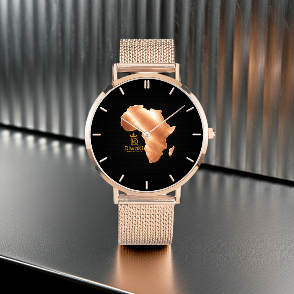 Ultra-thin Stainless Steel Africa map Quartz Watch